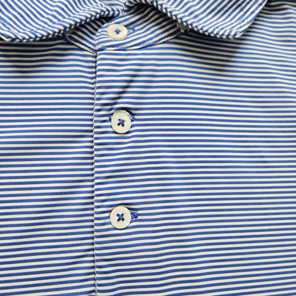 RLX Ralph Lauren Polo Shirt Men XL Blue Striped Stretch Performance Golf Preppy - Picture 4 of 10